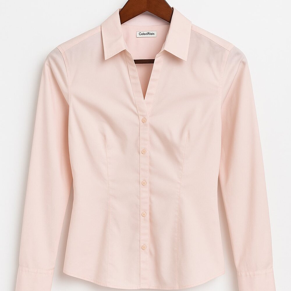 Calvin Klein Women’s Non-Iron Pink Button Down Shirt Size 2